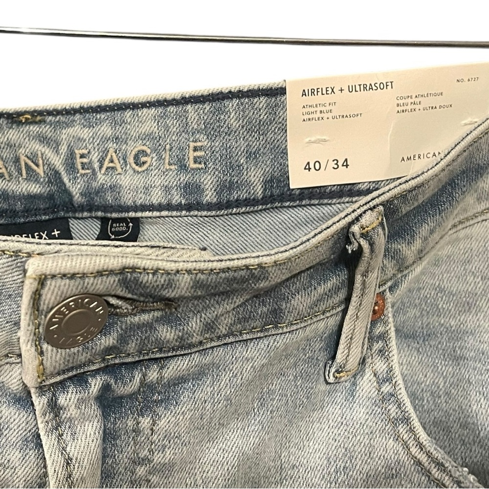 American Eagle Outfitters Men's Sky Blue Athletic Fit Jeans - Picture 3 of 3